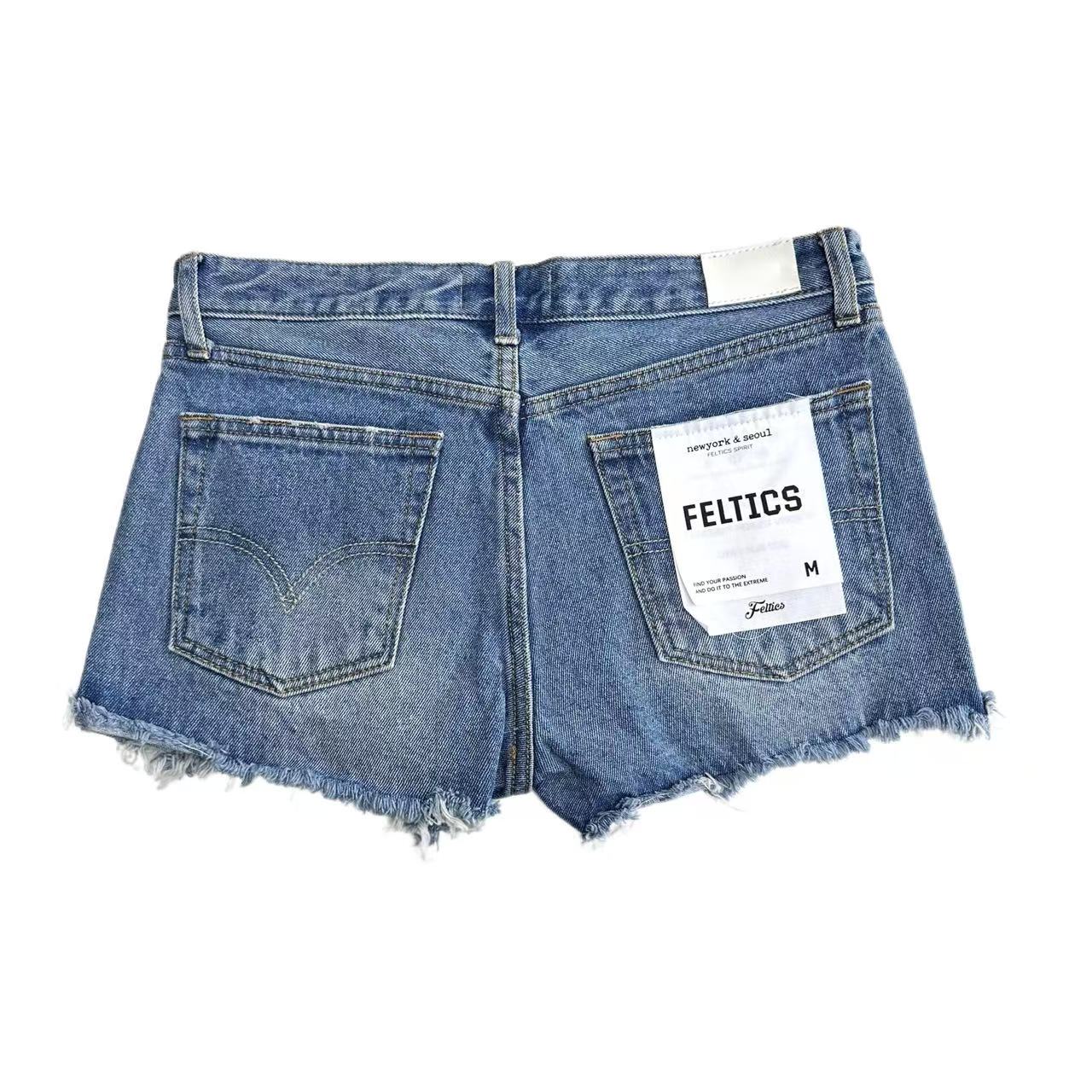 Classic Low-Rise Denim Shorts - Premium Washing & Distressing Process - YKK Zipper & Authentic Mall Hangtag - Y2K Women’s Trendy Streetwear