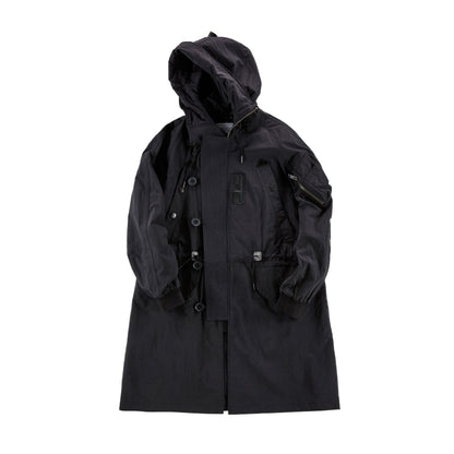 Designer Inspired Oversized Trench Coat｜Windproof Hooded Jacket with Real Leather Details｜Unisex Luxury Classic