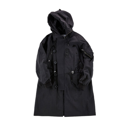 Designer Inspired Oversized Trench Coat｜Windproof Hooded Jacket with Real Leather Details｜Unisex Luxury Classic